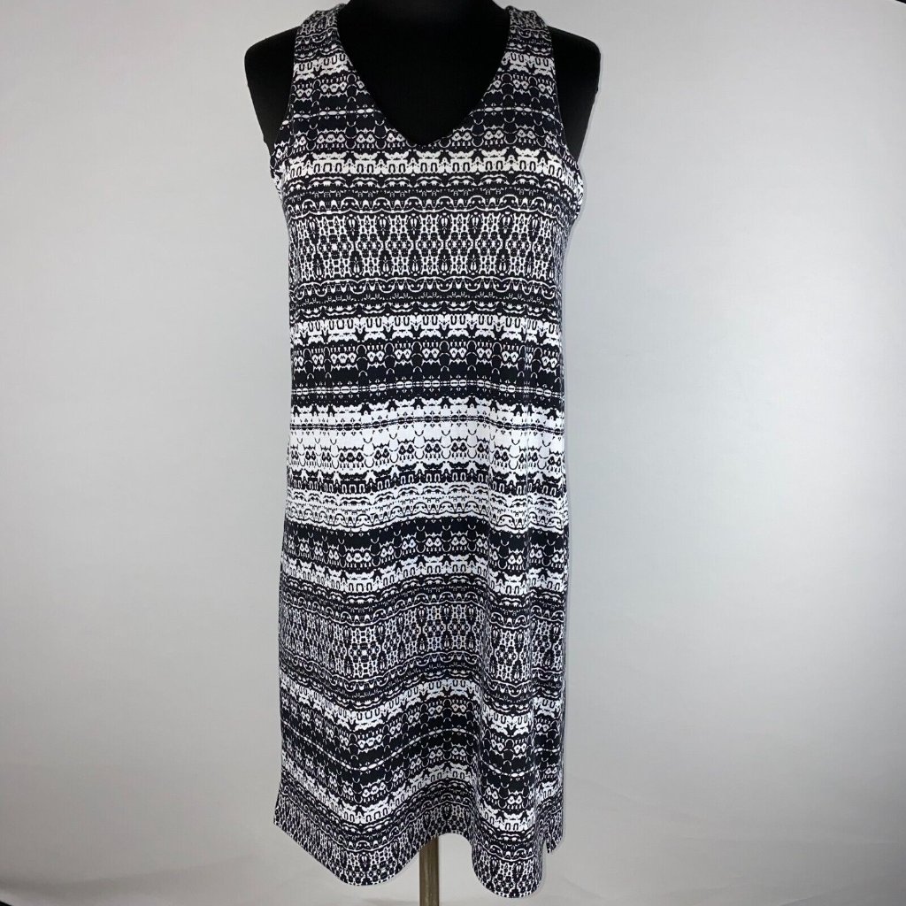 Dakini S Pattern Built In Bra Sleeveless Dress Keyhole Back Summer Beach